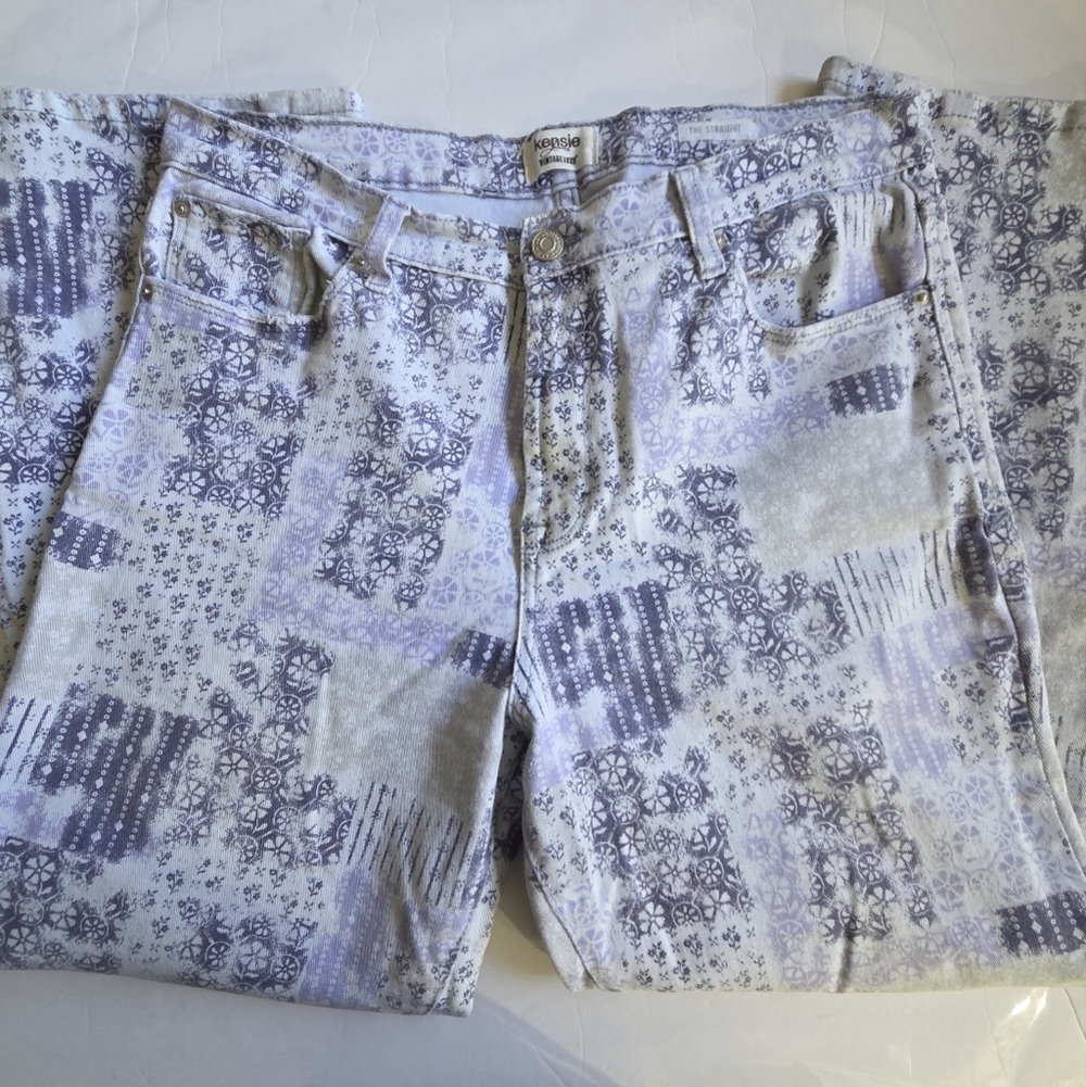 Patchwork Patterned Kensie Straight Fit Jeans - image 3